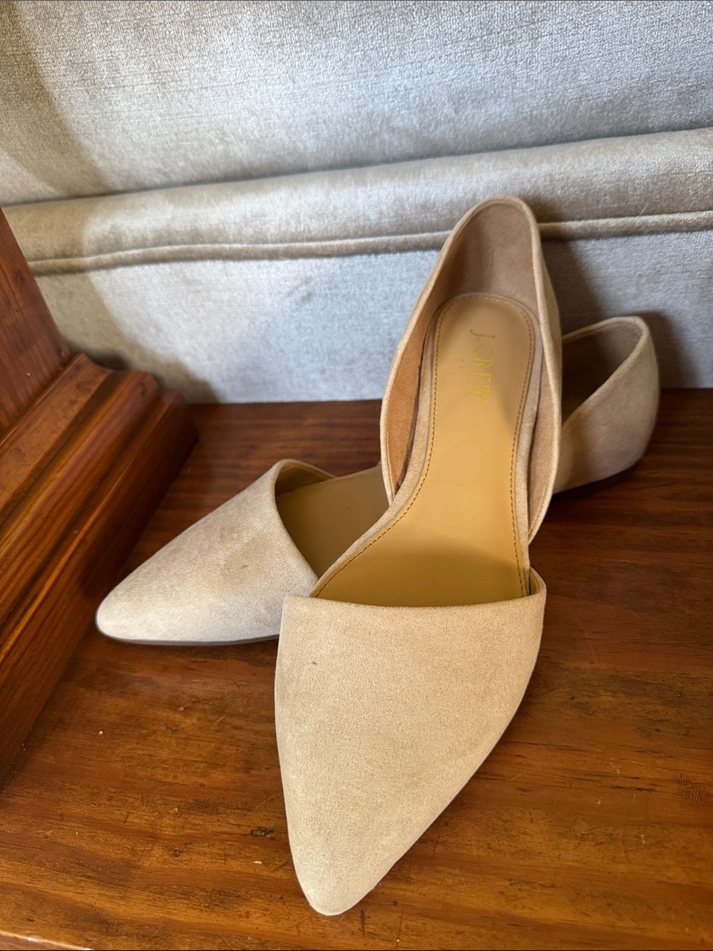 J.Crew Zoe D'Orsay Flats Creamy Beige Size 7 1/2